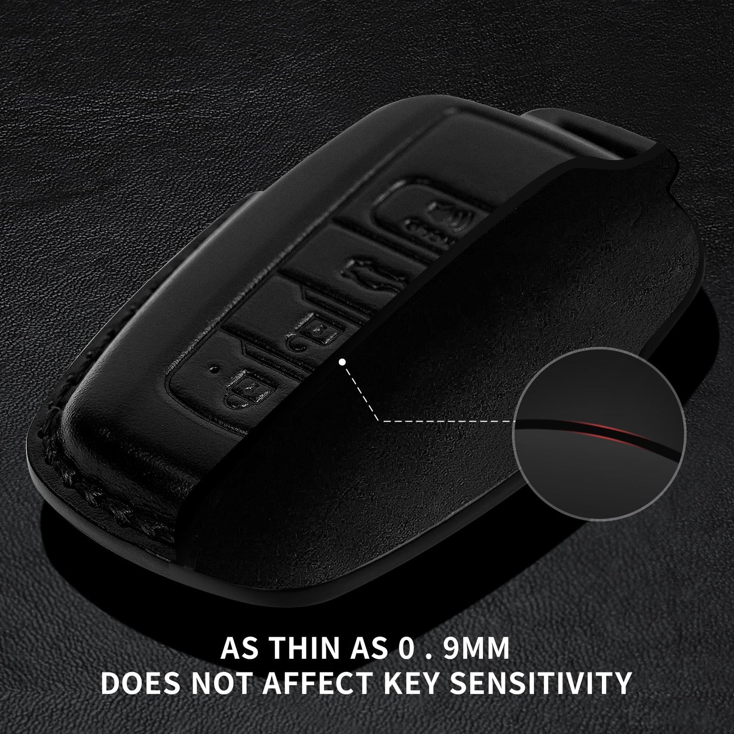 Tukellen for Toyota Key Fob Cover Genuine Leather With Keychain,Leather Key Case Protector Compatible with 2019-2025 Rav4 2020-2022 Highlander Corolla Prius 2018-2024 Camry Avalon C-HR GT86-Black