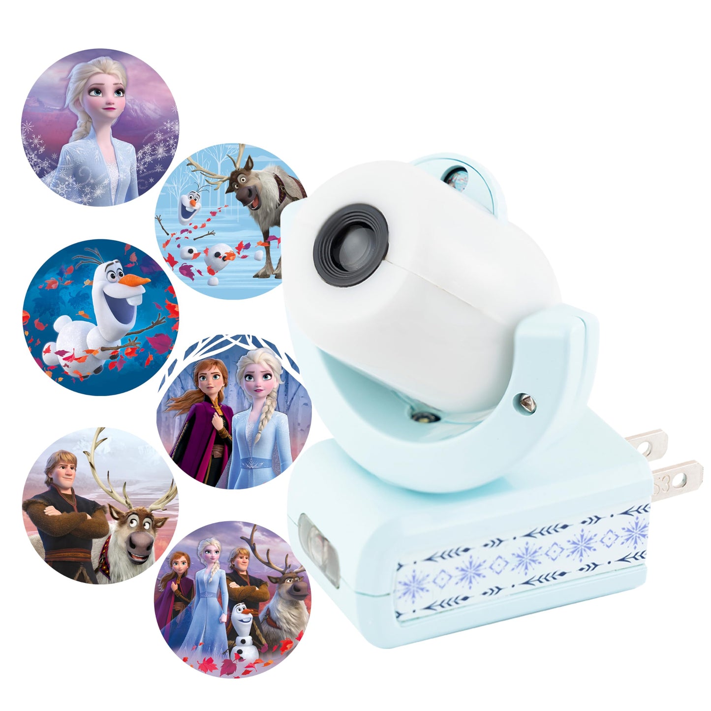 Projectables Disney Frozen Kids LED Night Light Projector, Nightlight Plugs Into Wall with Dusk to Dawn Sensor, Elsa Anna Olaf, Soft Glow for Bedroom Bathroom Nursery Hallway Room Décor, 45028