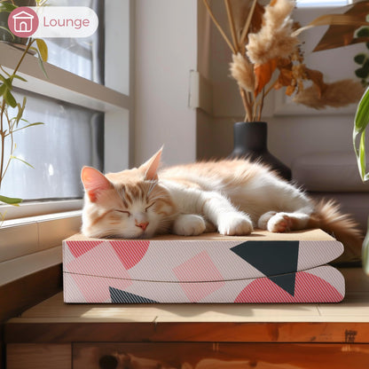 ComSaf Wave Curved Cat Scratching Pad, Foldable Cat Scratcher Cardboard, Corrugated Scratch Pad, Long Scratching Lounge Bed for Cat Kitten Kitty, Protecting Furniture, Reversible