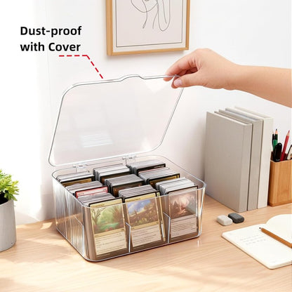 MTG Card Storage Box - 2 Pack Large Acrylic Organizer for 4200+ Trading Cards | Removable Dividers