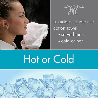 White Towel Services 8" x 8" inch Moist Cotton Towel Individually Wrapped