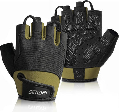 Breathable Workout Gloves for Men & Women - Padded Grip, Full Palm Protection | Black & Pink