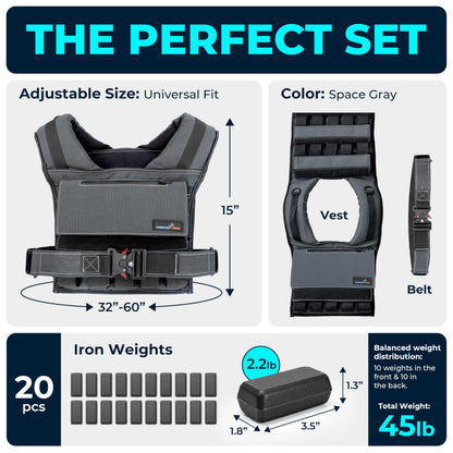 Gymnastics Power Weighted Vest Adjustable for Men and Women – Workout Weight Training Vest for Fitness, Running, Strength, Exercise & Cross Training