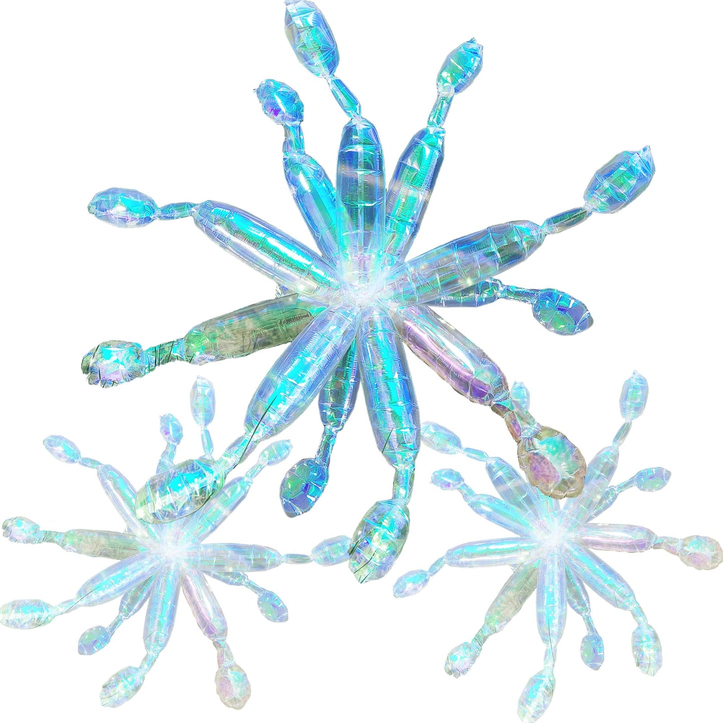 40-Inch Iridescent Star burst Foil Balloon Kit – 36pcs Rainbow Holographic DIY Bursting Firework for Weddings, Anniversaries, Birthdays & Event Centerpieces (12 Cones = 1 Star)