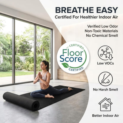 Rubber King Multi-Purpose Exercise Mat - 4' x 6' x 7mm - 100% Recycled Thick Rubber Mat for Home Gym Flooring, Non-Slip, Low-Odor Durable Workout Mat for Indoor/Outdoor, Shoe-Friendly - Blue/Grey