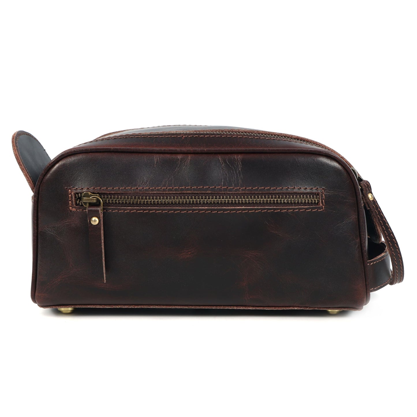 leather castle Toiletry Bag | Leather Dopp Kit for Men & Women – Travel Organizer with Multiple Compartments, Water-Resistant, Durable & Stylish | Grooming Essentials, Shaving & Makeup Pouch (Brown)