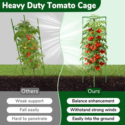 ZeeDix 4 Pack Heavy Duty Tomato Cages 65 Inch, Large Tall Plant Support Stakes for Climbing Plants Heavy Vegetables, Adjustable Tomato Trellis for Pots & Outdoor Raised Garden Beds