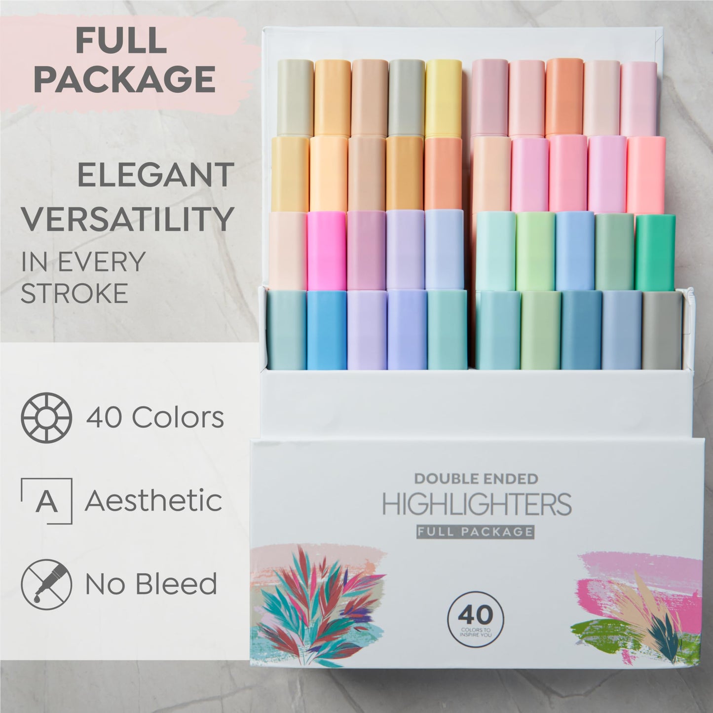 BLIEVE Aesthetic Cute Highlighters No Bleed Through, Dual Tip Chisel & Fine Point, Pastel Colors For Bible & Journaling