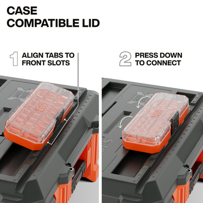 Klein Tools 54300MBX MODbox Small Tool Box, Heavy Duty Organizer with Removable Tray, Water and Debris Resistant, Stackable Module