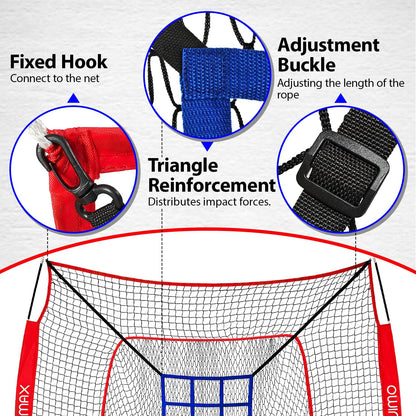 OwinMax 7x7 ft Baseball Softball Practice Net with The Detachable Bow Frame for Batting, Hitting, Pitching, Portable Baseball Practice Net with Carry Bag, Great for All Levels