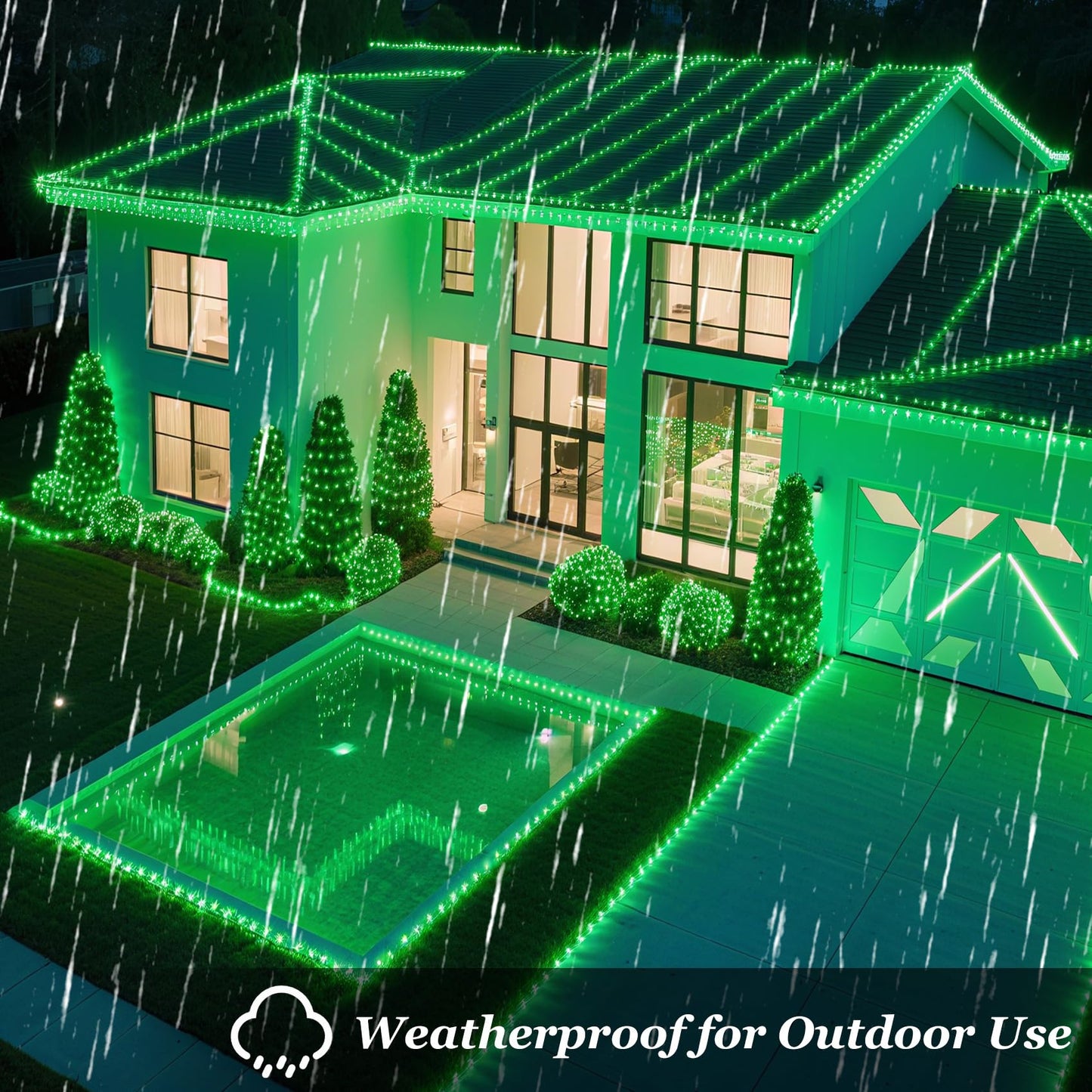 750 LED Christmas String Lights Outdoor, 240FT Twinkle Fairy Lights with Timer & Memory, 12 Modes Dimmable Waterproof St Patricks Day Decorations for House Patio Wedding Party Christmas, Green