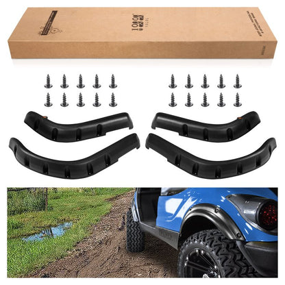 Golf Cart Accessories 4-PCS Fender-Flares Front & Rear for EZGO RXV 2008-2015 Original Models, with Mounting Hardware (Not Fit Modified Carts)
