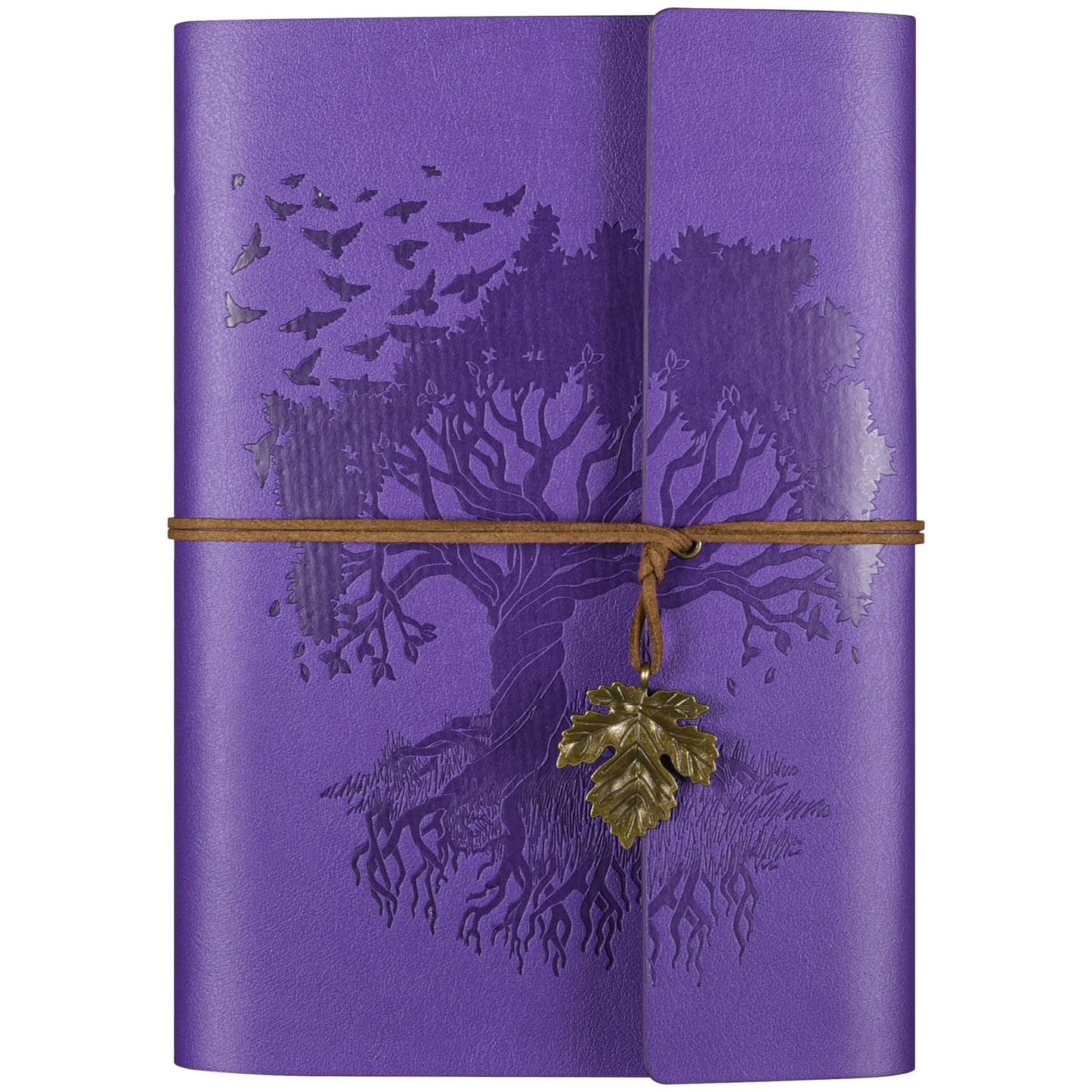 Leather Journals Notebooks with Blank Pages, Vintage Refillable Journal for Writing, Personal Travel Diary Art Sketchbook to Write in, Gifts for Women, Men, Teen Girls and Boys, 160 Pages (Purple, A5)