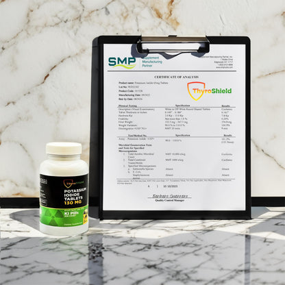 Potassium Iodide Tablets 130 mg | 300ct Iodine Tablets for Radiation Exposure - Potassium Iodine Pills - YODO Naciente - KI Pills - Made in USA - ThyroShield