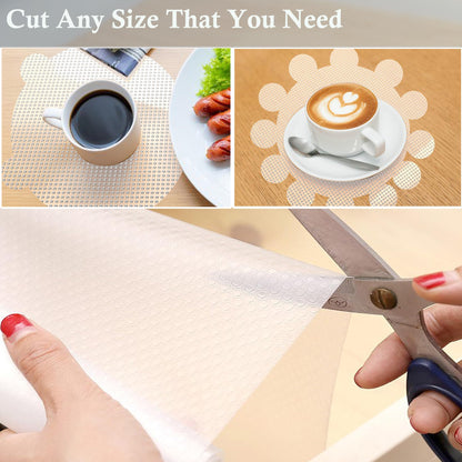 Shelf Liner for Kitchen Cabinets Liners Non Slip Waterproof 14 Inch Wide X 20 Ft Non Adhesive Cabinet Drawer Strong Grip Clear Closet Pantry Shelf Liner Cupboard Refrigerator Bathroom Drawer Mat