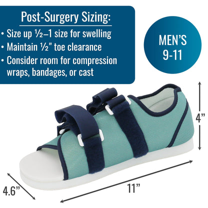 DMI Post Op Shoe, Surgical Walking Shoe or Walking Boot for Foot Pain, Broken Foot or Toes, Lightweight with Adjustable Straps, Universal Left or Right Foot, 1 Each, Shoe Size Men's 9-11