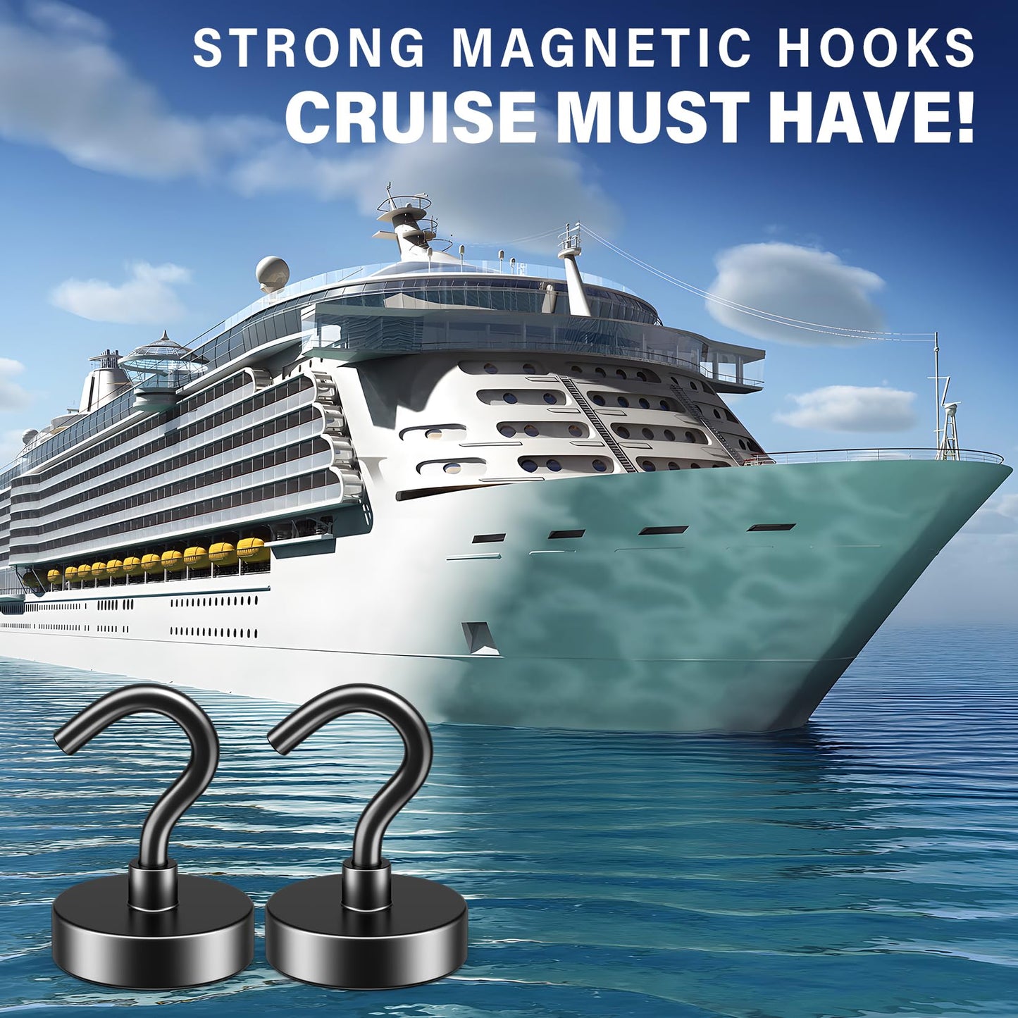FINDMAG 20 Pack Magnetic Hooks, 50lbs Strong Magnetic Hooks Heavy Duty for Hanging, Magnets with Hooks for Cruise Cabin, Classroom, Office, Grill, Heavy Duty Magnetic Metal Hooks for Refrigerator