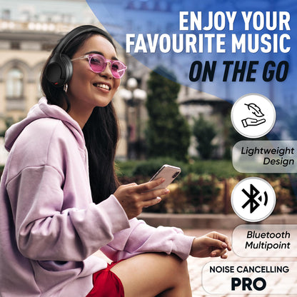 Philips Wireless Headphones Noise Cancelling, Stereo Over Ear Wireless Headphones with Removable Mic, Bluetooth Headset with Microphone, Lightweight and Touch Control, 55 Hours Playtime