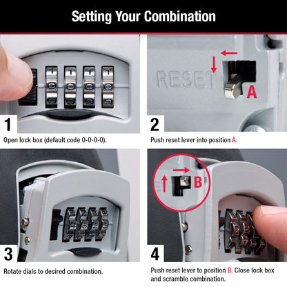 Master Lock Key Lock Box with Code, Outdoor Lock Box for Realtors, Property Managers and Landlords, Ideal for Short-Term Rentals, Key Safe Holds 5 Keys, 5 Pack, 5400EC5