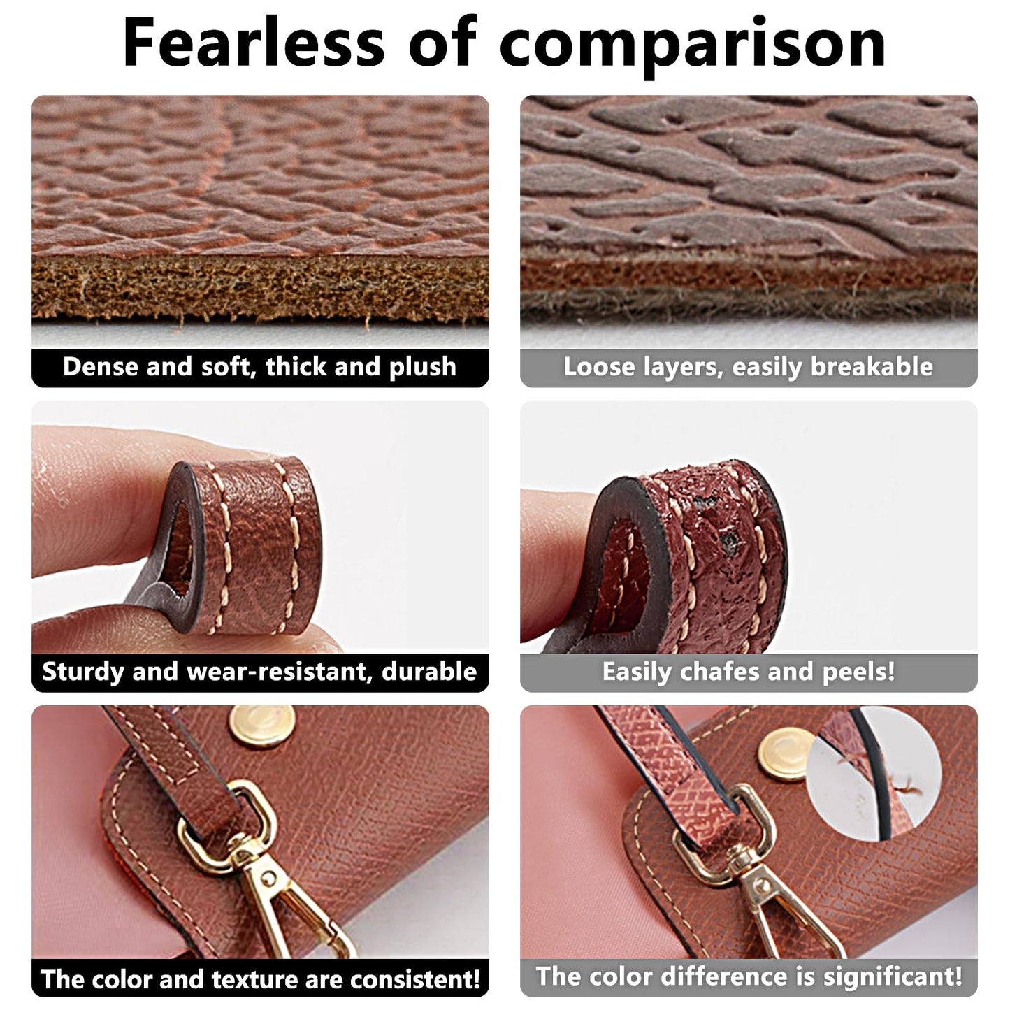 HUXRY CARCH Bag Leather Shoulder Strap Adjustable Crossbody Replacement Fit for Le Pliage Mini Pouch(Mocha)