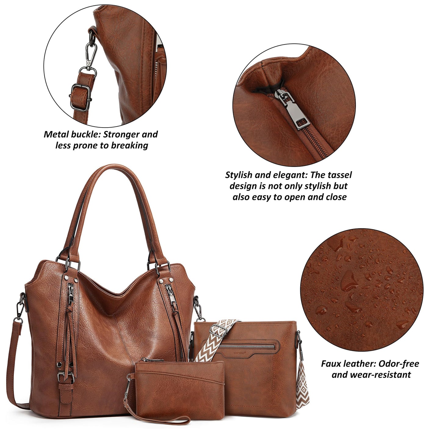 TANTOMI Tote Handbags for Women, Purse Crossbody Large Leather Purse Shoulder Handbags with Wallet Adjustable Straps