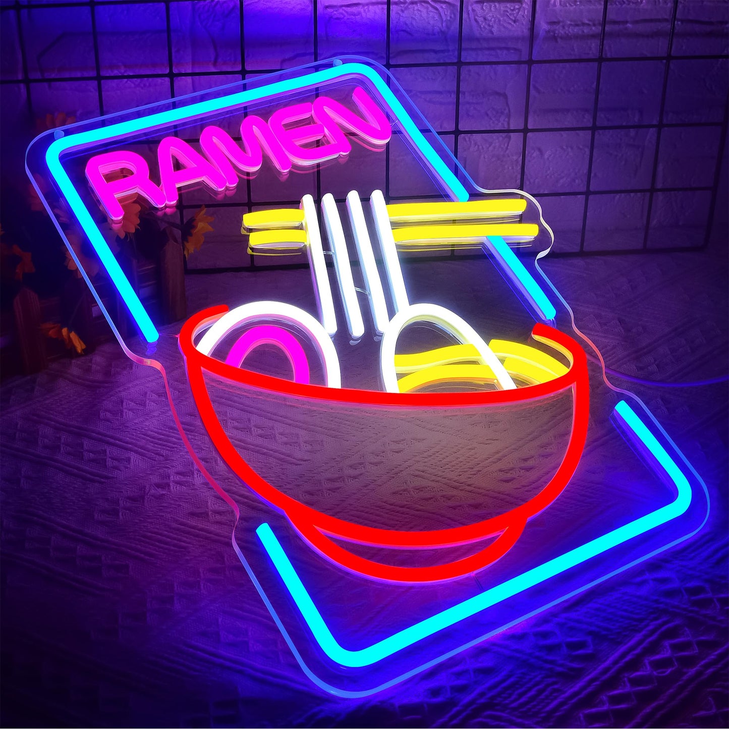 Ramen Neon Sign for Wall Decor Dimmable LED Light Up Sign for Resturant Dining Hall Kitchen Home Bar Man Cave for Party Club Christmas Birthday Gifts Wall Art Size15.7 * 11.4(WZCP013)
