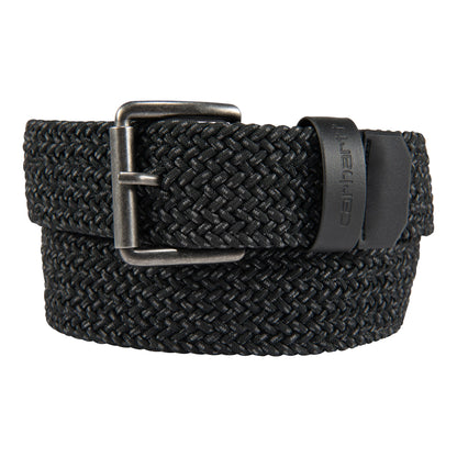 Carhartt Men's Durable Nylon Webbing Belts, W/a Slim Profile Design, Black, Large