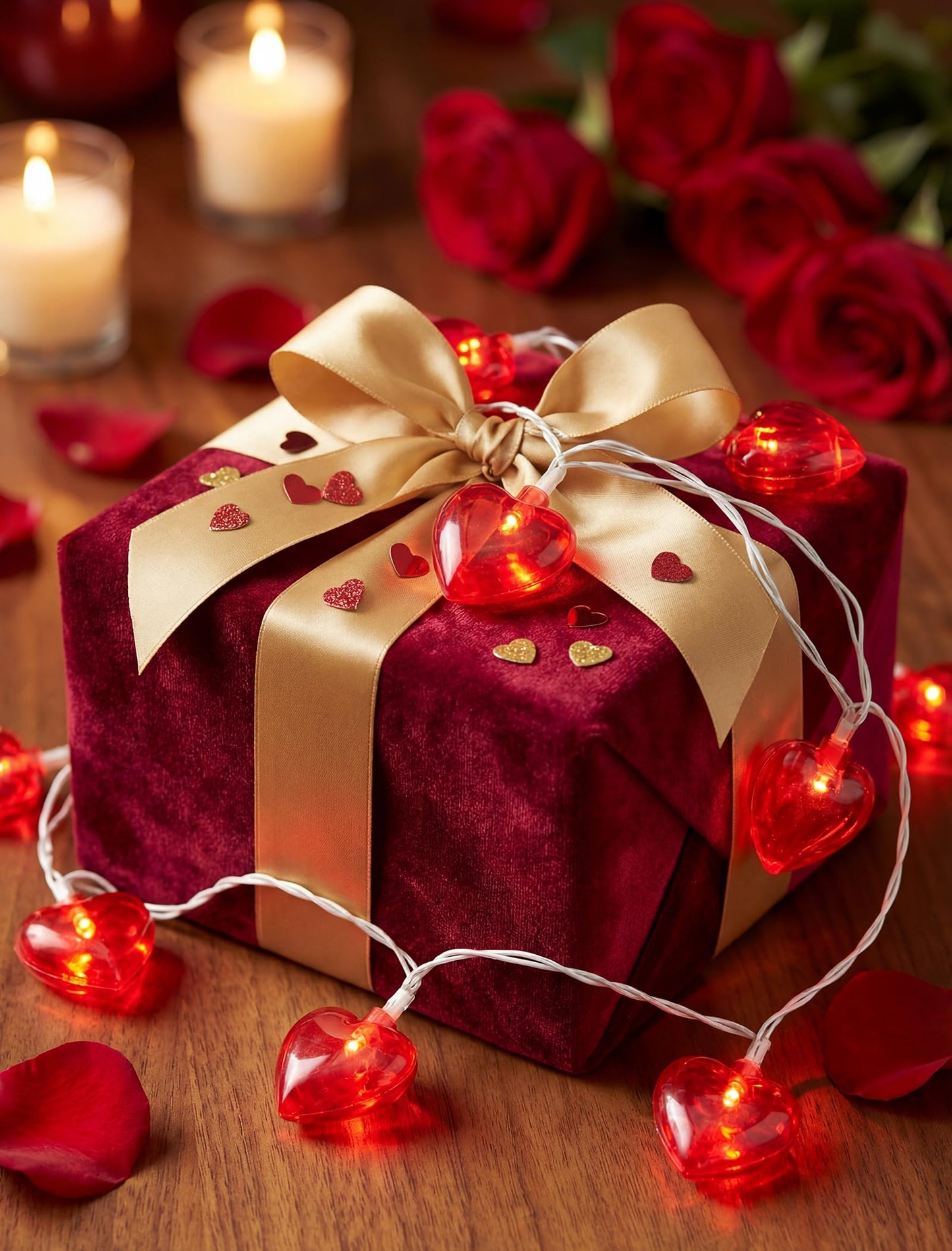 Valentines Red Heart String Lights Plug in, 8.5Ft Outdoor Valentine's Day Decorations Lights with 10 LED Red Heart Lights, Heart Fairy String Lights for Indoor Home Window Wedding Party Xmas Decor
