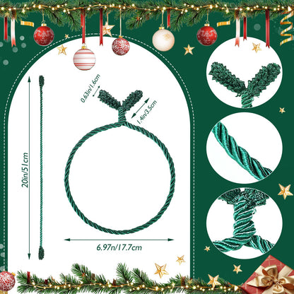 20 Pcs 20 Inches Christmas Garland Ties Christmas Decorative Twist Ties Reusable and Flexible Banister Ties Garland Ties for Garland, Banister Home Decoration