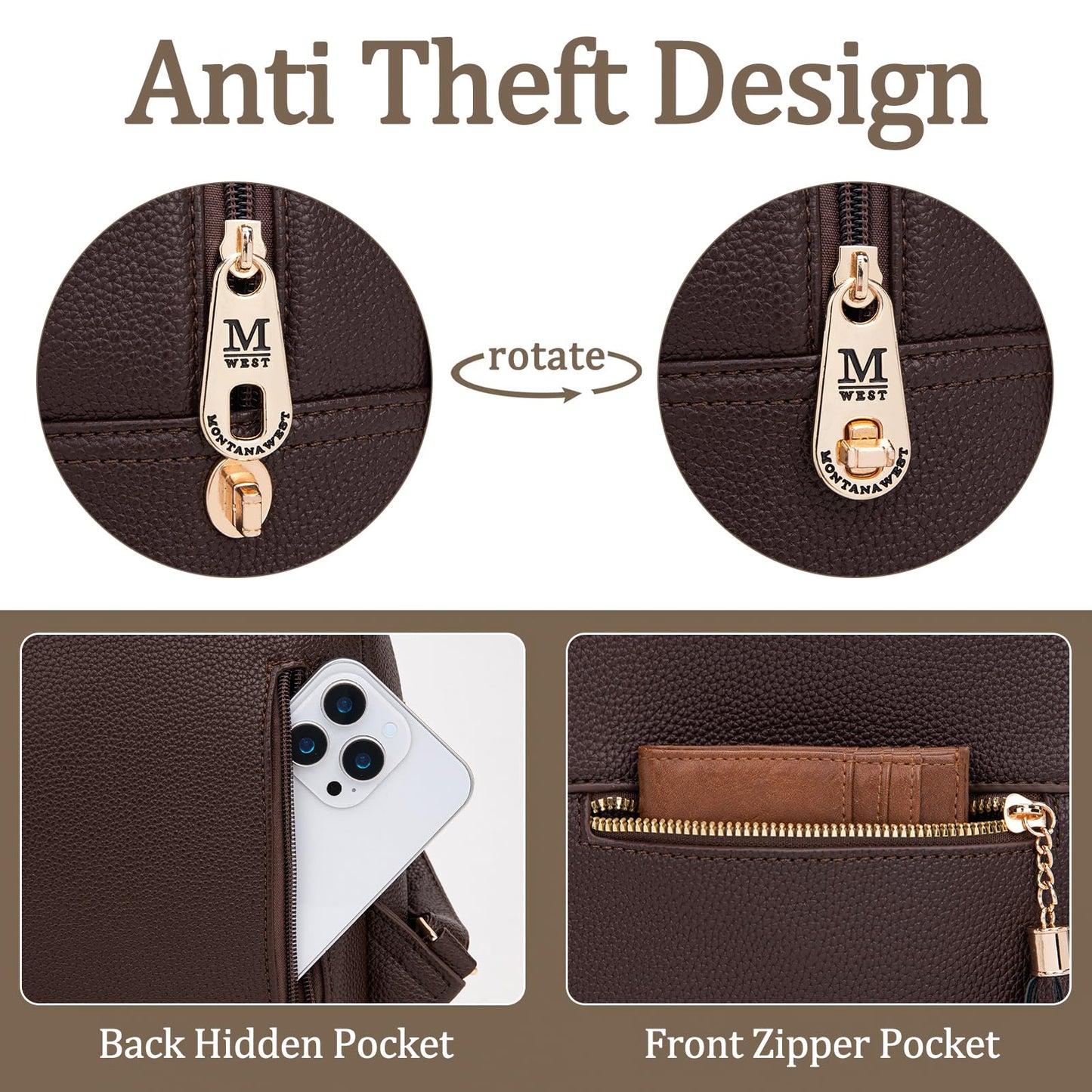 Montana West Mini Backpack Purse for Women Anti Theft Backpacks with Secured Zipper and Tassel