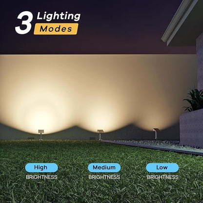 Consciot Solar Spot Lights, Outdoor 3000K Warm White, IP65 Waterproof, Landscape Lights for Yard & Tree House, 4 Pack