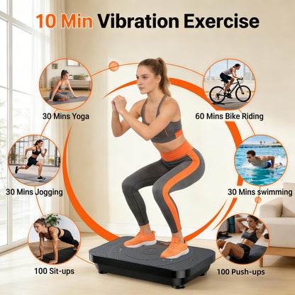 PBYRD Vibration Plate Exercise Machine -Full Body Shaker with Auto Mode, Acupressure Massage & Silicone Pedal, for Lymphatic Drainage, Weight Loss & Fat Burning, Home Fitness Equipment for Woman & Men