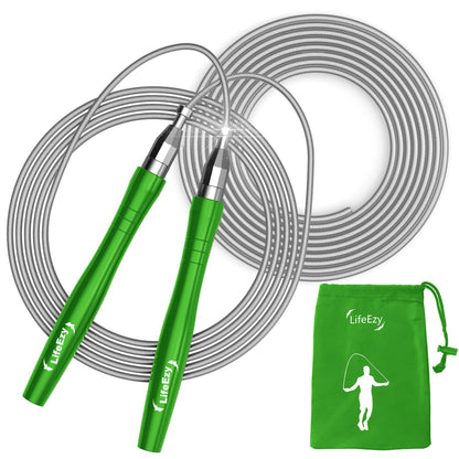 Jump Rope, High Speed Weighted Jump Rope - Premium Quality Tangle-Free - Self-Locking Screw-Free Design - Jump Ropes for Fitness - Skipping Rope for Workout Fitness, Crossfit & Home Exercises