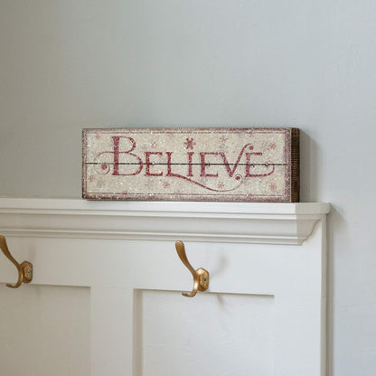 Primitives by Kathy Nordic Box Sign, Believe