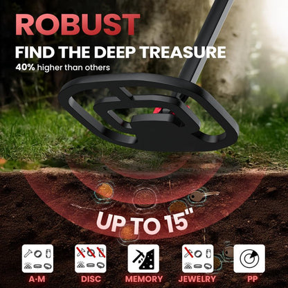 PANCKY High Accuracy Metal Detector for Adults – Collapsible, Lightweight & IP68 Waterproof Search Coil with 10.55” Large Coil, 5 Modes & Backlit LCD, Gold & Relic Detector Kit, PK1098