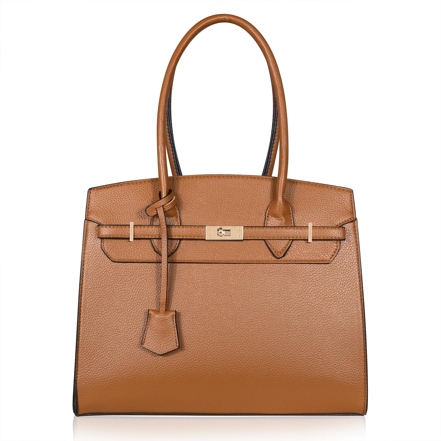 Designer Classic Top Handbags For women, Shoulder Purses For Ladies, Adjustable Strap Work Satchel with Wallet, BROWN