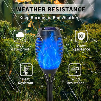 Swingers Solar Lights Outdoor,Solar Torch Lights with Flickering Flame,Waterproof Outdoor Garden Lights (12, Blue)
