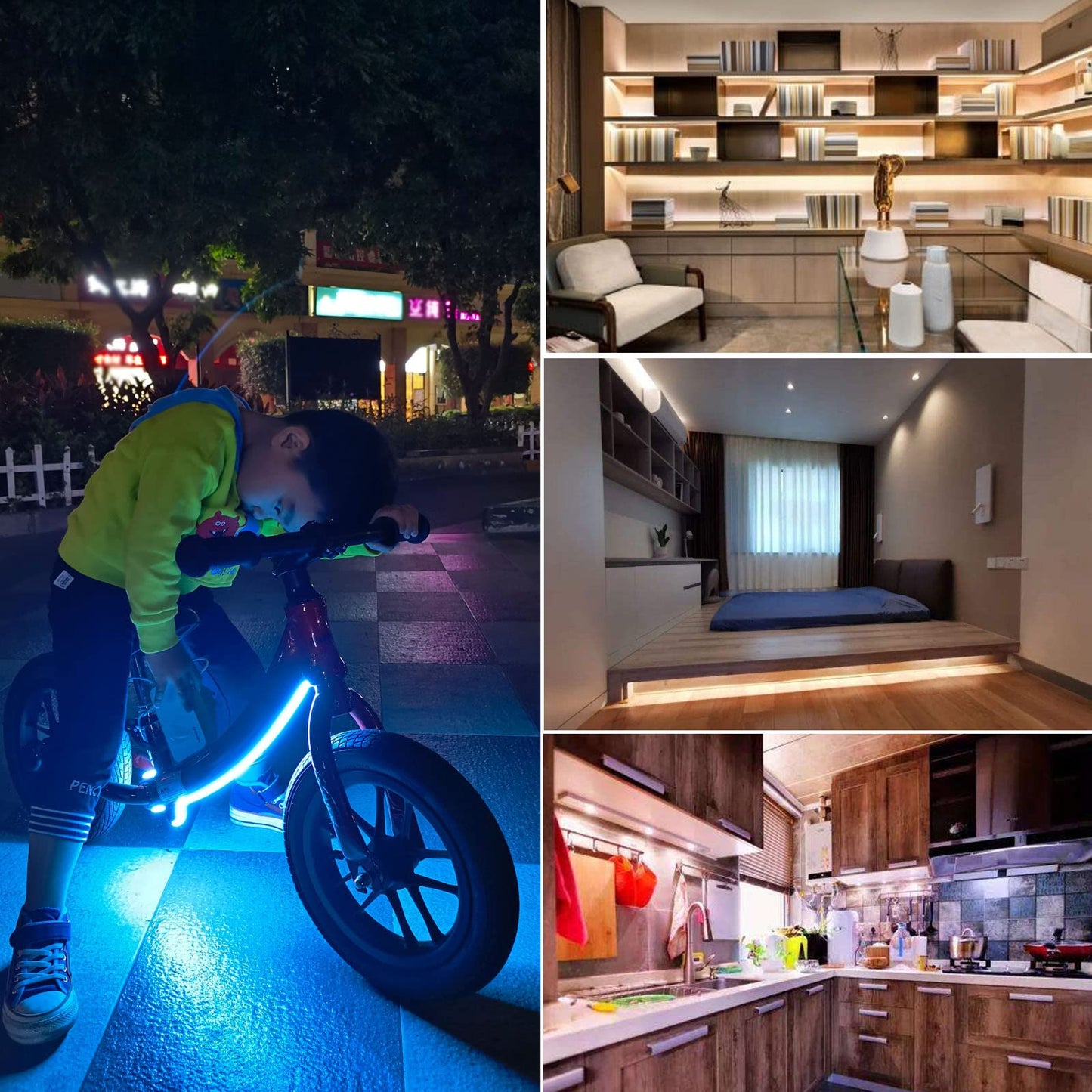 MDee】COB LED Strip Lights 3000K Warm White 16.4ft/5m USB Powered 5V Flexible LED Tape Lights with USB Connector CRI 90+ 800LM/m 320LEDs/m for Indoor and Outdoor Décor（3000K Warm White16.4ft/5m）