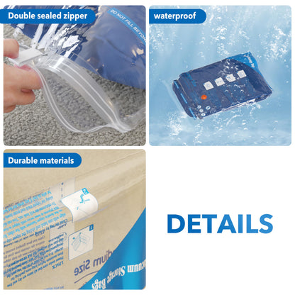 Vacuum Storage Bags with Electric Air Pump 16 Combo (4 Jumbo/4 Large/4 Medium/4 Small), Plastic Packaging Bags,Travel Vacuum Bags For Luggage,Clothes, Pillows, Comforters, Blankets, Bedding