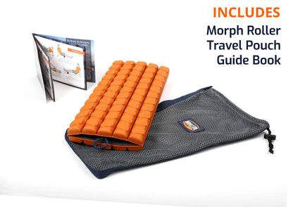 Brazyn Morph Foam Roller: Collapsible Travel Foam Roller for Back Pain Relief, Workout Muscle Recovery, Back Massager, Deep Tissue Leg Massage, Back Cracker (Sunset Orange, Deep Tissue)