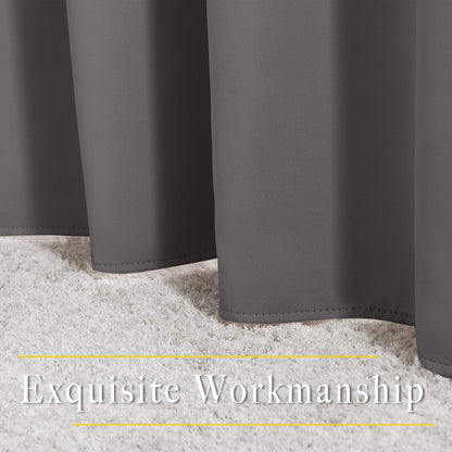 NICETOWN Gray Blackout Curtains for Bedroom 84 inches Long - Thermal Drapes Grommet Room Darkening Light Blocking Curtains Window Treatments for Living Room (2 Panels, W52 x L84, Grey)