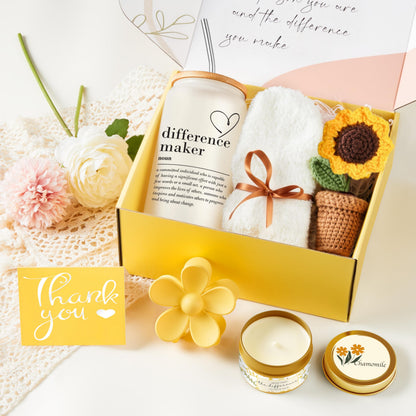 Geelfland Thank You Gifts for Women, Teacher Appreciation Gifts, Thank You Gift Baskets for Women Friends Teachers Coworkers Boss Nurse Mom Employees with Thank You Cards