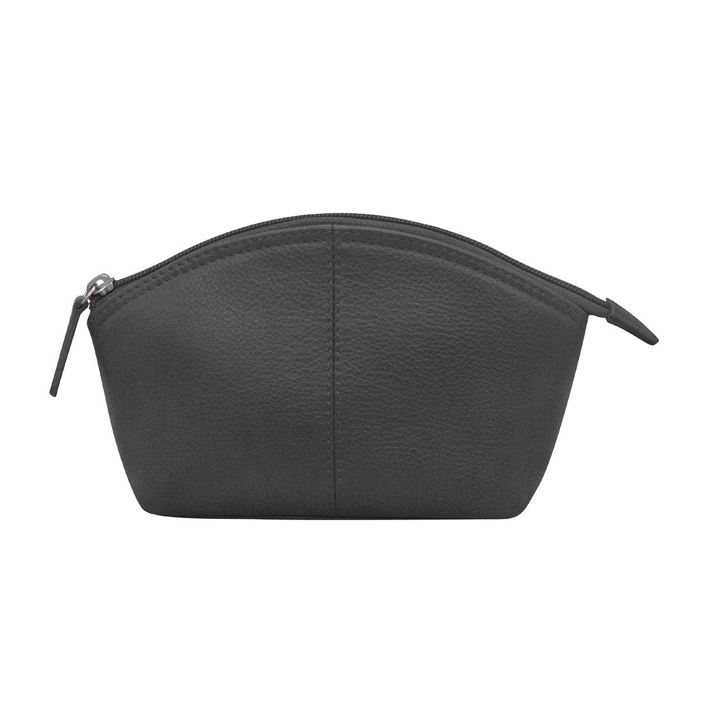 ili New York Genuine Leather Cosmetic Pouch – RFID Blocking, Leather Makeup Bag for Purse with Top Zip Closure & Interior Zip Pocket, Perfect as a Compact and Stylish Travel Cosmetic Bag