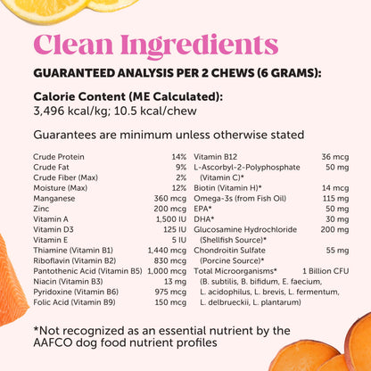 Multivitamin Dog Supplement, Glucosamine chondroitin for Dogs, Probiotics, Omega Fish Oil, Dog Supplements & Vitamins, Vitamins for Skin and Coat Allergies, (Peanut Butter 90 ct)