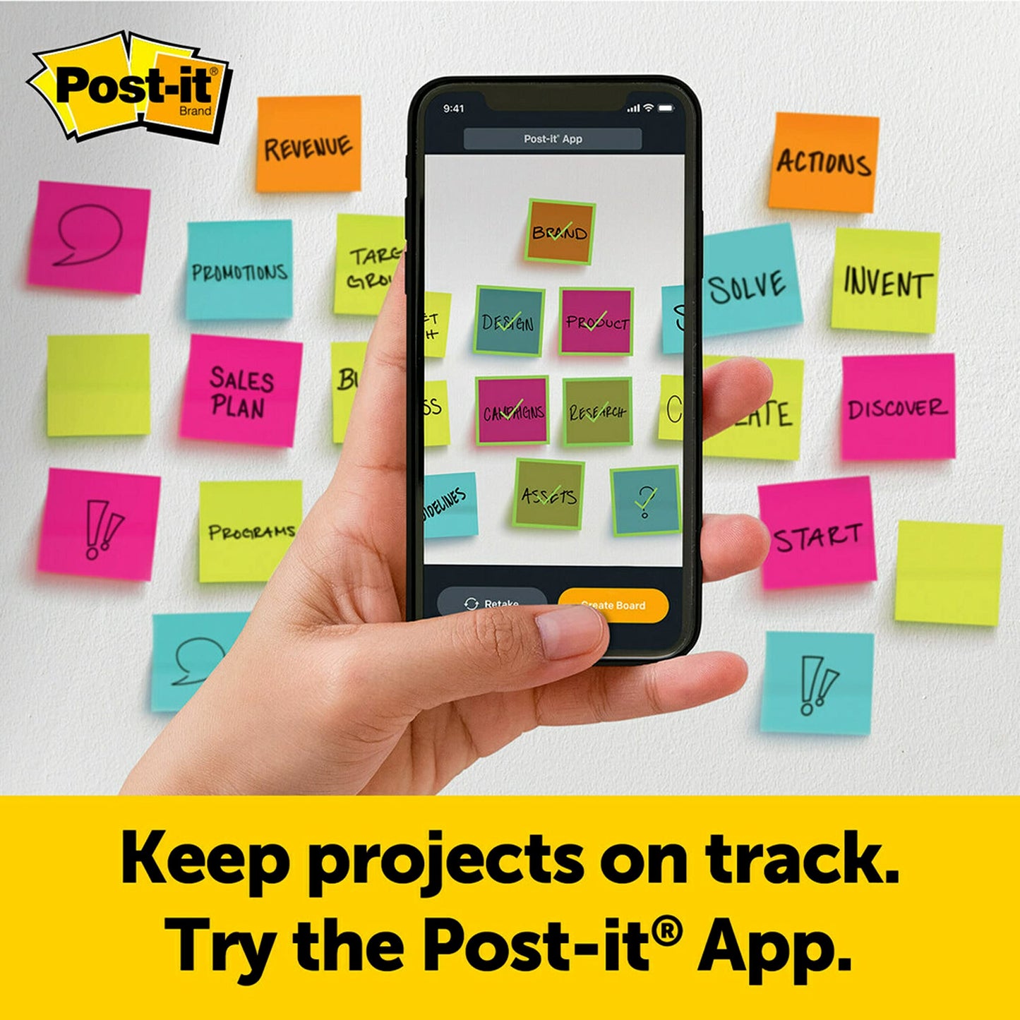 Post-it Meeting Chart, 20 x 23 Inches, 20 Sheets Per Pad, 1 Pad, Portable, White, Primary Ruled Lines, Premium Self Stick Flip Chart Paper, Great for Teachers and Students, Built-in Easel Stand