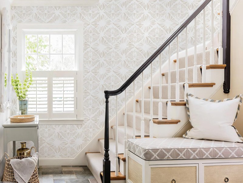 Fiula Boho Wallpaper Neutral Peel and Stick Wallpaper 78.7"x17.3" Geometric Wall Paper Beige and White Contact Paper Textured Removable Vinyl Waterproof for Bedroom Farmhouse Kitchen Bathroom