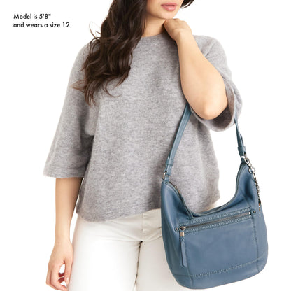 The Sak Sequoia Hobo Bag in Leather, Single Shoulder Strap, Maritime