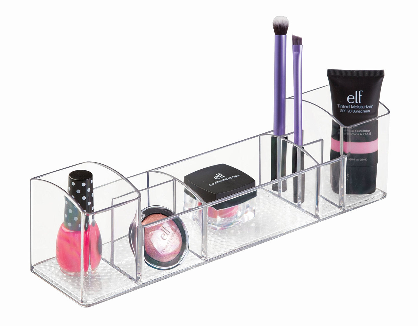 iDesign 43030 Med+ 12" Plastic Divided Vanity Medication and Bathroom Accessory, 12" x 3" x 3.5", Multi-Level Organizer