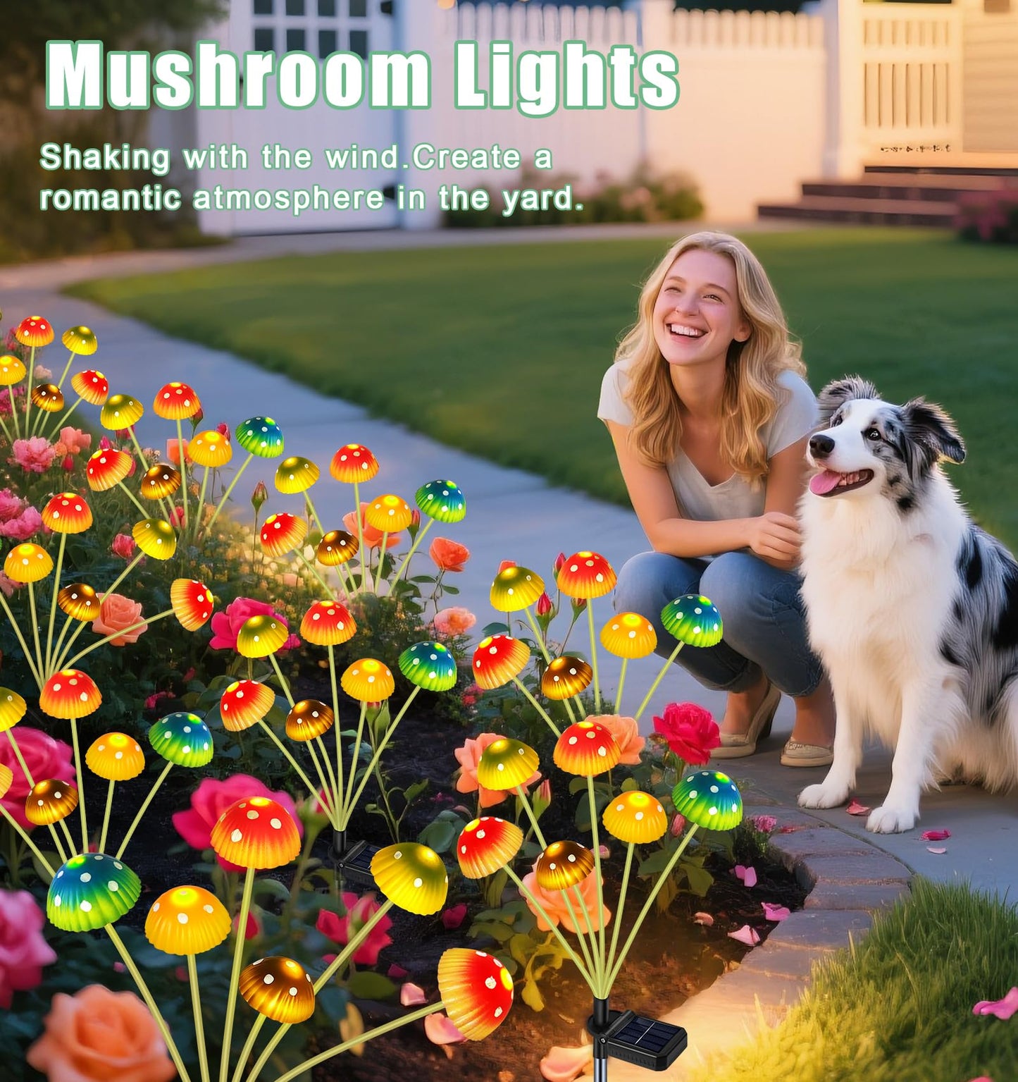 TEDOF Solar Mushroom Garden Lights for Outside,4 Pack 24 LED Solar Swaying Mushroom Lights Waterproof Outdoor Decor for Lawn Porch Patio,Birthday Mothers Day Gifts for Women Mom