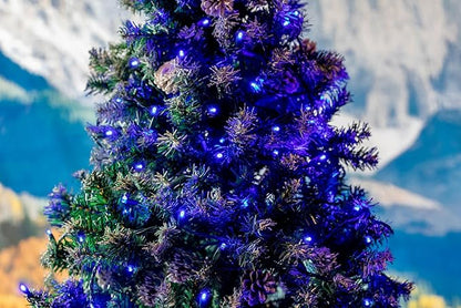 Novelty Lights 12-Pack, 50 Feet 100 LED Blue Christmas Mini Light String on Green Wire, 5mm Wide Angle Bulbs, Connectable, Indoor/Outdoor Decor, UL Listed